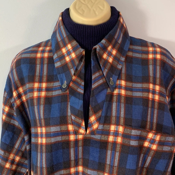 David Harrison A size medium/ large plaid flannel dickie turtleneck dress blue - Picture 4 of 9